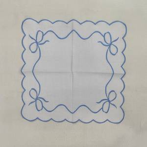 Classic Placemats Red Embroidered <b>Edges</b> for table decor Bow table linen White Napkins Elegant Tableware for Dining - Product Image 3