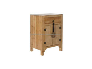 Oriental Fir Wood Bedside <b>Table</b> Natural Abeto Wood Nightstand Vintage Oriental Wooden Bedside Cabinet Solid Fir Wood Side <b>Table</b> - Product Image 2