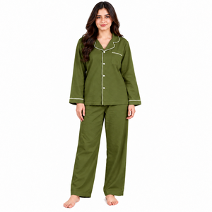 Conjunto de Pijamas Personalizados para Mujer, Manga Larga, Cierre de Botones, Ropa de Dormir Cómoda, Ropa de Estar por Casa, Proveedor - Product Image 1