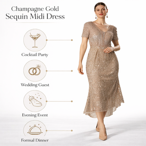 Vestido de Noche de Lentejuelas Brillantes de Diseño Premium |   Vestido de Lujo Estilo Sirena sin Espalda para Mujer, para Fiestas, Bodas y Eventos Nocturnos - Product Image 6