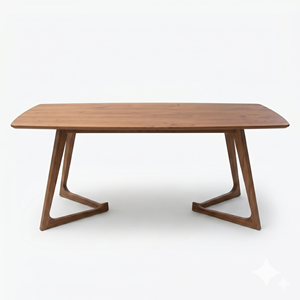 Modern Mid Century <b>Solid</b> Teak <b>Wood</b> Dining <b>Table</b> for Minimalist Dining Room Furniture Home Decor and Hotel Interior Eco Friendly - Product Image 3