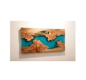 Bandeja de servir de madera y resina con diseño atractivo, artesanía hecha a mano, bandeja para almacenar alimentos, contenedor de alimentos. - Product Image 6