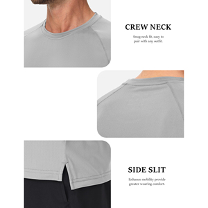 T-shirts de course athlétiques pour hommes en tissu mesh à manches courtes, vêtements de sport performants pour la gym et l'entraînement, hauts de sport athlétiques en gros - Product Image 4