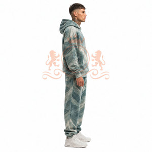 Ensemble sweat à capuche et pantalon délavé style premium, coupe décontractée et élégante, idéal pour les voyages en plein air et la mode quotidienne - Product Image 2