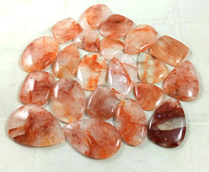 Natural Fire Quartz Cabochon <b>Crystal</b> <b>Healing</b> Flat Back Handmade Bulk Cabochon Gemstone Cabs - Product Image 2