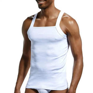 Disponible en todos los colores, camiseta deportiva estampada para jóvenes y hombres, traje de levantamiento de pesas de spandex, camiseta de gimnasio para hombre con cuello redondo, camisetas sin mangas de poliéster y algodón. - Product Image 1