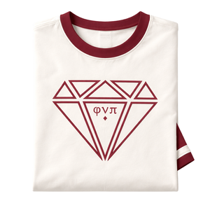 T-shirt Ringer Kappa Alpha Psi Diamond Phi Nu Pi Kream – Vêtement de Fraternité Grecque au Design Classique, Confort Premium et Coupe Élégante - Product Image 6