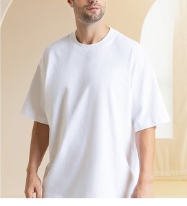 เสื้อยืดคอตตอน 100% หนัก 300 กรัม ทรงหลวม ไหล่ตก สีพื้น สำหรับผู้ชาย ราคาโรงงานจากบังกลาเทศและจีน - Product Image 5