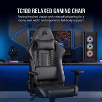 Chaise de jeu ergonomique pour adultes avec hauteur réglable, revêtement en cuir et fonction de rotation à 360 degrés