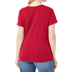 Camisetas Deportivas de Manga Corta con Cuello en V para Mujer, 100% Algodón, Ecológicas, Transpirables, de Secado Rápido, Antiarrugas, Lisas, Teñidas, para Verano - Product Image 5