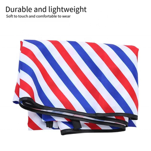 Cape de coiffure rayée rouge, bleue et blanche, résistante à l'eau, cape de barbier professionnelle, coupe de cheveux, coloration des cheveux, coiffure - Product Image 5