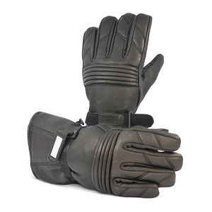 Gants de course en cuir à doigts entiers avec sangle de poignet réglable pour la conduite, unisexes, coupe-vent - Product Image 1