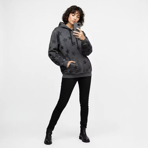 Sweat à capuche d'automne de luxe en molleton 100% coton épais, coupe décontractée, effet délavé vintage, avec logo personnalisé OEM imprimé et finition usée par lavage à l'acide - Product Image 5