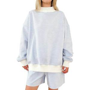 Sudadera extragrande para mujer, forrada de algodón/poliéster, cuello simulado, transpirable, ecológica, estampada para invierno, con logo frontal personalizado ODM - Product Image 2