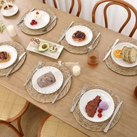 Ensemble de sets de table et de serviettes en jacinthe d'eau, écologiques, durables, best-sellers, décoration de table de Noël naturelle, artisanat vietnamien