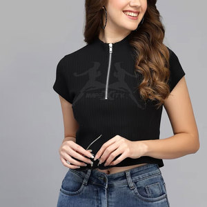 Camiseta Corta Informal para Mujer con Tela Ligera, Camiseta Corta para Mujer para Colecciones de Ropa Urbana - Product Image 4
