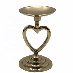 Bougeoirs décoratifs en aluminium pour décoration de maison Porte-bougies en laiton couleur or Fait à la main Personnalisé - Product Image 1