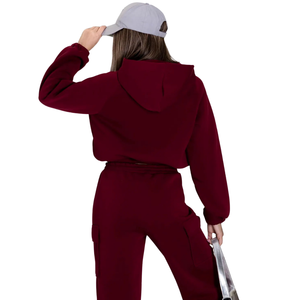 Conjunto Deportivo de Felpa para Mujer, Sudadera con Capucha de Corte Holgado, Pantalones Jogger, Atuendo Casual de Invierno de Dos Piezas - Product Image 2