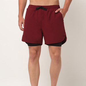 Bulk Mens Board Shorts with Drawstring Closure Double <b>Layer</b> Design Breathable Moisture-Wicking Fabric for Gym Training - Product Image 2