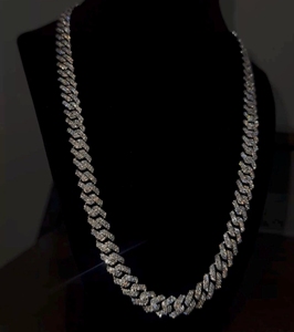 In USA Warehouse <b>Iced</b> <b>Out</b> Hip Hop Silver S925 10mm FL Moissanite Diamond GRA Certificate Miami Cuban <b>Chain</b> & Bracelet Man Style - Product Image 1