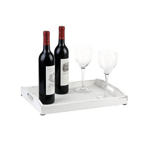 Plateau de service rectangulaire en bois de pin fait à la main de luxe avec poignées plateaux en bois durables pour la décoration intérieure service de nourriture nouveauté - Product Image 3