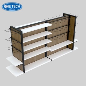 One Tech Wooden <b>Display</b> Racks with Integrated Hooks Wood Clothing <b>Display</b> Rack Customization Fixed Back Solid <b>Shelf</b> - Product Image 4