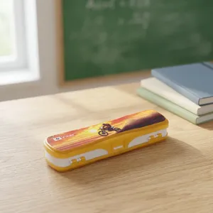 VIKAS Kids Plastic MINI Pencil <b>Box</b> Durable Storage Case with Secure Clip <b>Lock</b> <b>for</b> Pens Pencils Sharpener Geometry <b>Tools</b> - Product Image 2