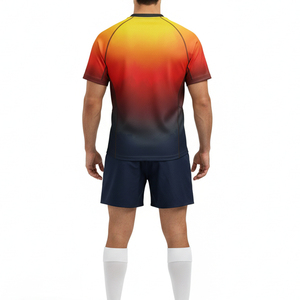 ชุดรักบี้แบบสั่งทำขายส่ง ปักลายแบบซับลิเมชั่น ทนทานต่อการฉีกขาด เย็บตะเข็บเสริมความแข็งแรง ชุดยูนิฟอร์มรักบี้สำหรับการแข่งขันระดับมืออาชีพ โรงงานรับผลิตแบบ OEM - Product Image 3