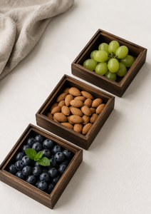 WEWOOD ZX-BP025 Acacia Wood Eco-Friendly Rectangle Box Glass Lid 6 Compartment Herb Storage <b>Container</b> Durable Hand Wash Only - Product Image 4
