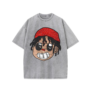 T-shirts pour hommes de haute qualité 100% coton, coupe oversize streetwear délavée à l'acide, impression numérique, prix de gros - Product Image 4
