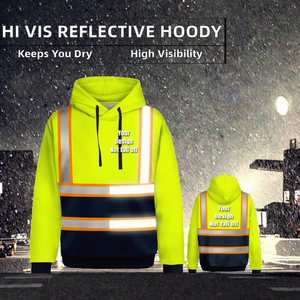 Hiver 2026 – Blouson polaire de sécurité haute visibilité, réfléchissant et imperméable, jaune, à manches longues, avec logo/couleur/motifs personnalisables - Product Image 3