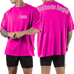 T-shirt sportif en coton épais surdimensionné, grande taille, respirant, séchage rapide, manches courtes, jersey uni pour hommes - Product Image 4