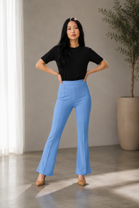 Pantalon décontracté léger de haute qualité, nouvelle mode, couleur unie, coupe large et droite pour femme - Product Image 1