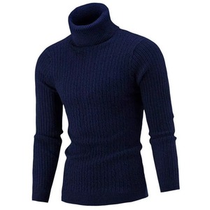 Pull à col roulé en tricot pour homme, coupe ajustée, chaud, élégant, à manches longues, décontracté, doux et confortable - Product Image 5