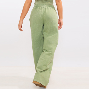 Nouveau style de pantalon de survêtement à cordon de serrage, couleur unie, pour femmes, en coton épais, coupe large et droite, design personnalisé - Product Image 5