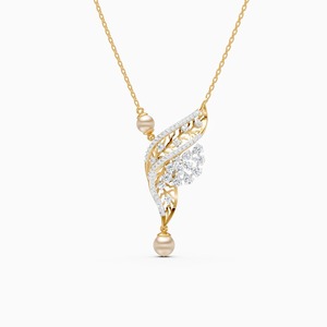 Colgante Feather Glow con diamante de 1,01 quilates y piedra de 2,45 quilates en oro amarillo, blanco y rosa de 9 quilates - Product Image 3