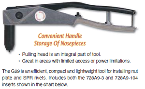 Cherry G29 <b>Nut</b> Plate Pneumatic Lightweight Hand <b>Riveter</b> by Alva Engineers - Product Image 1