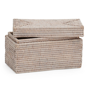 Caja de almacenamiento de ratán tejida a mano en Vietnam, cajas de la mejor calidad con tapa, cestas organizadoras - Product Image 1