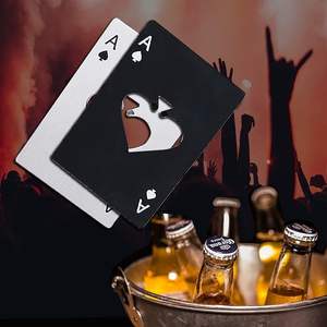 Abridor de Botellas con Diseño de As de Espadas, al por Mayor, de Acero Inoxidable, Delgado, Plateado, Accesorio de Bar - Product Image 2