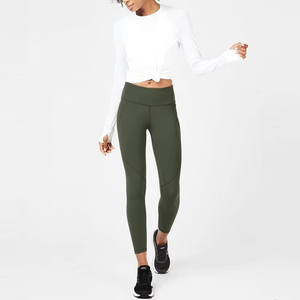 Leggings de Yoga de Compresión de Alta Calidad al por Mayor, Leggings Deportivos de Cintura Alta para Mujer, Pantalones de Yoga a la Moda, Pantalones Largos - Product Image 1