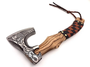 LEGACY BLADES Hacha de exterior de acero con alto contenido de carbono de grado industrial, mango de madera de fresno hecho a mano, hacha de camping para cortar leña, fábrica OEM - Product Image 3
