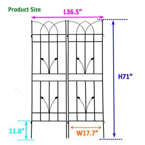 Set di 2 tralicci da giardino in metallo antiruggine 180 cm x 45 cm, supporto per piante rampicanti da esterno, recinzioni e cancelli di alta qualità - Product Image 5