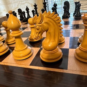 Luxury Teak <b>Wood</b> <b>Chess</b> <b>Set</b> - Handcrafted with Gold Leaf | Wholesale - Product Image 6