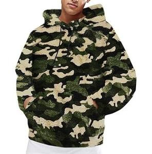 Sweat à capuche unisexe en sherpa brodé camouflage, coupe oversize à épaules tombantes, idéal pour la chasse, la randonnée et la jungle, séchage rapide et respirant pour l'hiver - Product Image 1