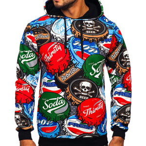 Sudadera con Capucha Casual para Hombre, Estampada, 100% Algodón, Invierno, Forro Polar Suave, Diseño Gráfico, Estilo Urbano - Product Image 1