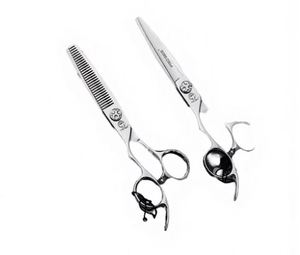 Ensemble de ciseaux pour gauchers en acier inoxydable, poignée ergonomique, ciseaux droits et effilants, outils professionnels de coiffure pour salon - Product Image 4