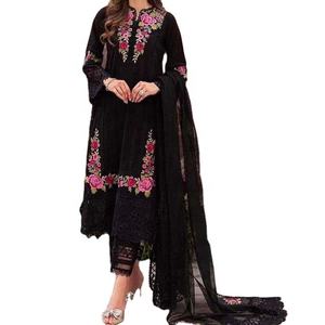 Salwar Kameez de Algodón Chifón Bordado de Verano, Estilo Indio-Pakistaní, con Trabajo Manual Elaborado, Vestido de Alta Calidad, Gran Venta 2022 - Product Image 1