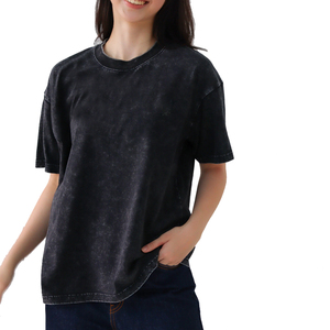 Durable Quality Acid Wash T Shirt 100% Cotton Lightweight Fabric Short Sleeve Crew Neck Regular Fit Daily Wear Acid Wash T Shirt - Product Image 4