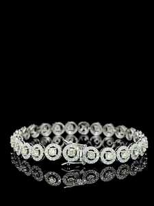 Modern Round Link CVD Lab Grown Diamond <b>Bracelet</b> 925 <b>Sterling</b> <b>Silver</b> 7.50ct <b>Women</b>’s Jewelry - Product Image 4