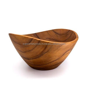 Bol à salade en bois de qualité supérieure, grand, fait main, en bois massif, pour restaurant, restauration et usage domestique - Product Image 1